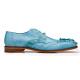 Belvedere "Valter" Summer Blue Genuine Caiman Crocodile and Lizard Dress Shoes.